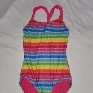 Girls Rainbow Tie Dye  Rainbox Swimsuit